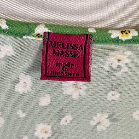 Melissa Masse Green Floral Print Swing Dress Size Large NWT - Picture 9 of 12